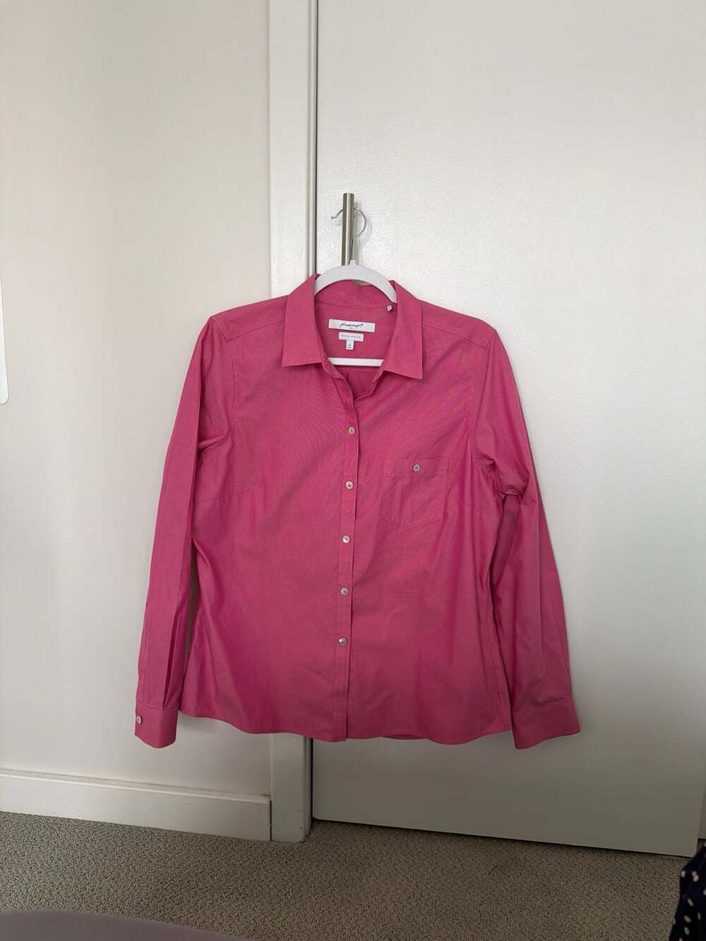 Foxcroft Heritage Non-Iron Fitted Button Down Shirt in Pink